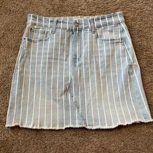Kensie Striped Light Blue Jean Skirt
